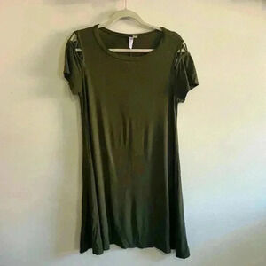 Alya Olive Short Sleeve Shift Dress